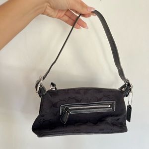 Black coach mini monogram bag
